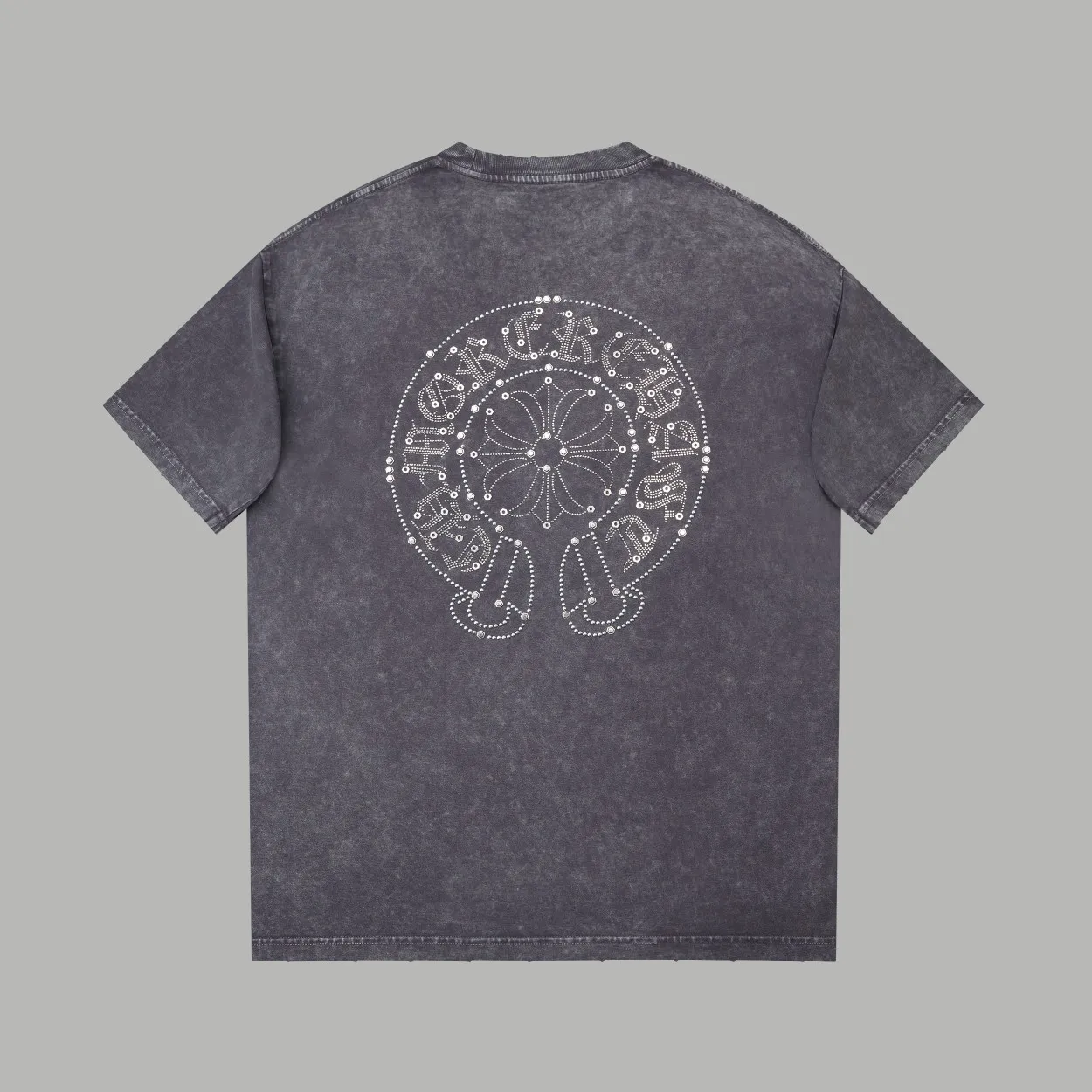 🅿️230 ✨CH✨🆕25SS spring and summer new style Crow ✝ embroidered short-sleeved frame Light luxury essential item for daily commuting for men and women Correct version Welcome to compare Detailed features · 280g 100% pure cotton double yarn jersey fabric · Custom dyed in the same vat, special thickened 32 count double-ply 1X1 thread · Imported Australian pearlescent diamonds✝patterns➕hardware nuts are stamped at high temperature. Ready-made garments are dyed and then faded and fried with snowflakes and frayed. Then washed to make them look old. General washing improves the effect · Double-needle sewing and seam-crossing process · Original main mark washed tag brand moisture-proof paper packaging Color: black/rock coffee/green/red/blue Size: S/M/L/XL